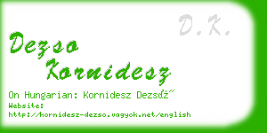 dezso kornidesz business card